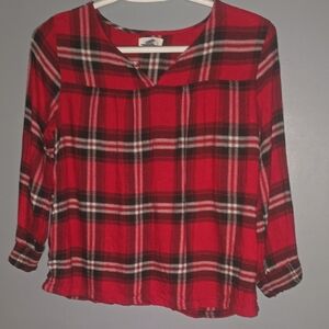 Old Navy Red and Black Plaid Kids Blouse